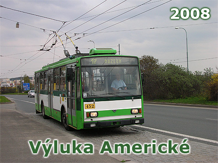 Výluková linka č. 17 a Škoda 14 Tr ev.č. 452